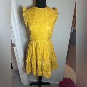 Lulu's Mustard Ruffle Dress